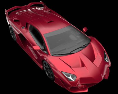 Spor araba arka planda izole edildi. 3d görüntüleme - illüstrasyon