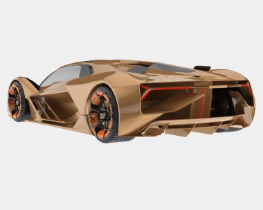 Spor araba arka planda izole edildi. 3d görüntüleme - illüstrasyon