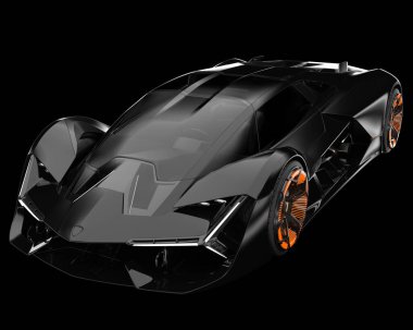 Spor araba arka planda izole edildi. 3d görüntüleme - illüstrasyon