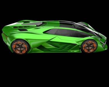 Spor araba arka planda izole edildi. 3d görüntüleme - illüstrasyon