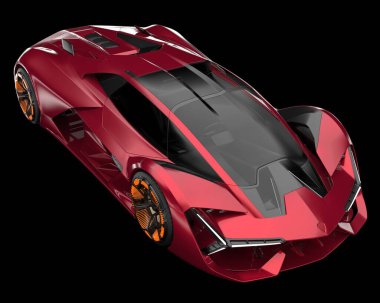 Sport car isolated on background. 3d rendering - illustration