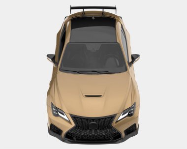 Spor araba arka planda izole edildi. 3d görüntüleme - illüstrasyon