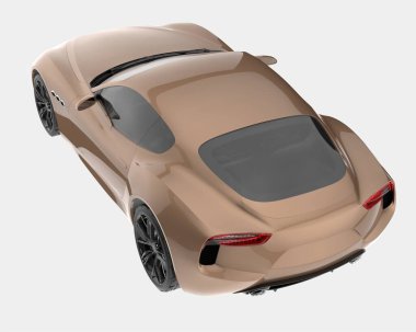 Spor araba arka planda izole edildi. 3d görüntüleme - illüstrasyon