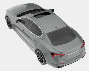 Spor araba arka planda izole edildi. 3d görüntüleme - illüstrasyon