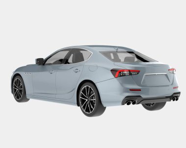 Spor araba arka planda izole edildi. 3d görüntüleme - illüstrasyon