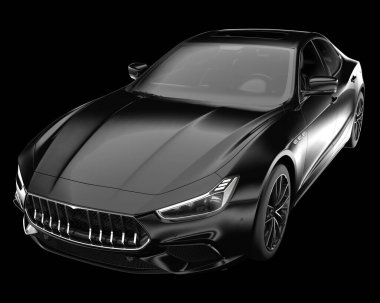 Spor araba arka planda izole edildi. 3d görüntüleme - illüstrasyon