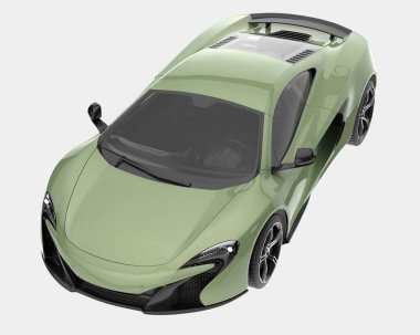 Sport car isolated on background. 3d rendering - illustration