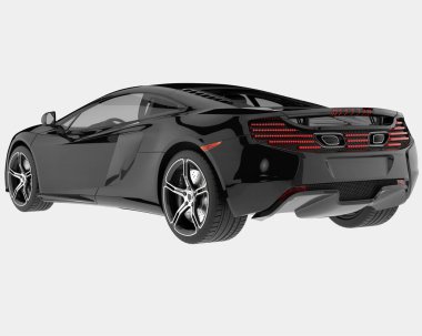 Spor araba arka planda izole edildi. 3d görüntüleme - illüstrasyon