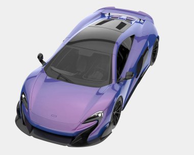 Sport car isolated on background. 3d rendering - illustration