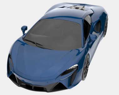 Sport car isolated on background. 3d rendering - illustration