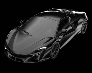 Spor araba arka planda izole edildi. 3d görüntüleme - illüstrasyon