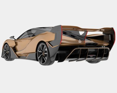 Spor araba arka planda izole edildi. 3d görüntüleme - illüstrasyon