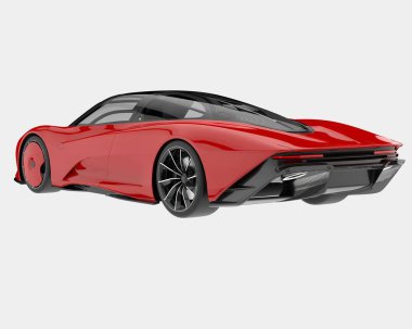 Spor araba arka planda izole edildi. 3d görüntüleme - illüstrasyon