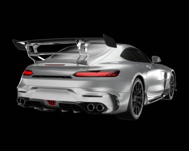 Spor araba arka planda izole edildi. 3d görüntüleme - illüstrasyon