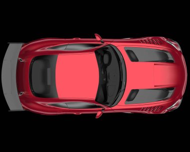 Spor araba arka planda izole edildi. 3d görüntüleme - illüstrasyon