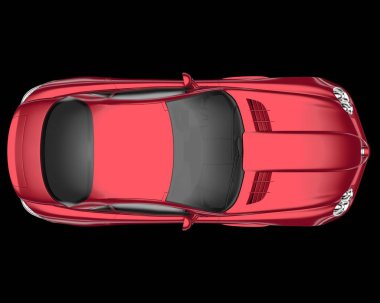 Spor araba arka planda izole edildi. 3d görüntüleme - illüstrasyon