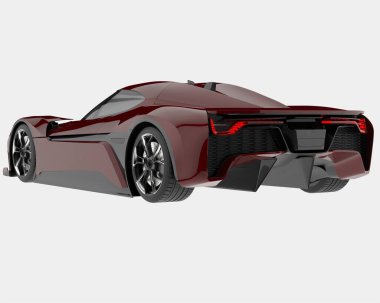 Spor araba arka planda izole edildi. 3d görüntüleme - illüstrasyon