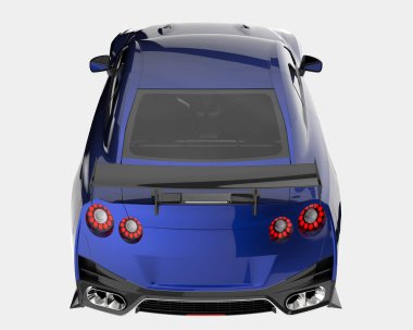 Spor araba arka planda izole edildi. 3d görüntüleme - illüstrasyon