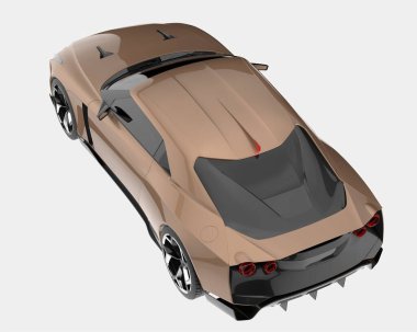 Spor araba arka planda izole edildi. 3d görüntüleme - illüstrasyon