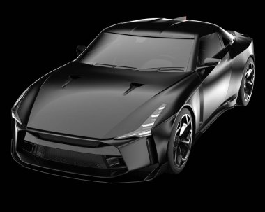 Spor araba arka planda izole edildi. 3d görüntüleme - illüstrasyon