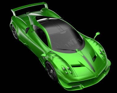 Sport car isolated on background. 3d rendering - illustration