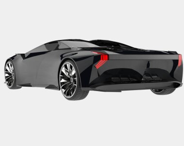 Spor araba arka planda izole edildi. 3d görüntüleme - illüstrasyon