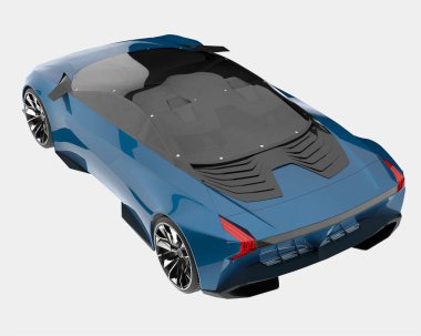 Spor araba arka planda izole edildi. 3d görüntüleme - illüstrasyon