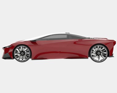 Spor araba arka planda izole edildi. 3d görüntüleme - illüstrasyon