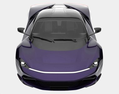 Spor araba arka planda izole edildi. 3d görüntüleme - illüstrasyon