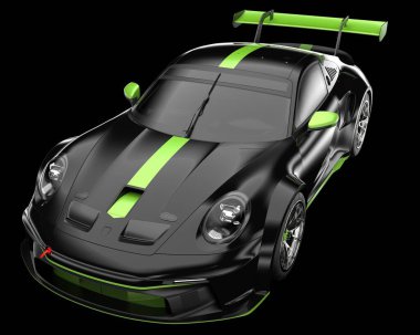 Spor araba arka planda izole edildi. 3d görüntüleme - illüstrasyon