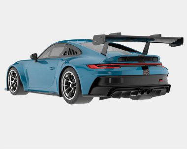 Spor araba arka planda izole edildi. 3d görüntüleme - illüstrasyon