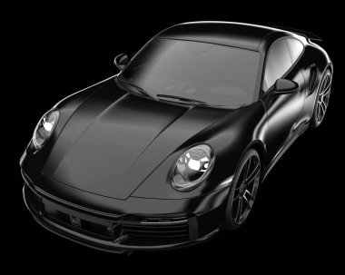 Spor araba arka planda izole edildi. 3d görüntüleme - illüstrasyon