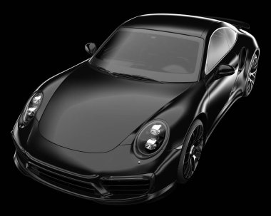 Spor araba arka planda izole edildi. 3d görüntüleme - illüstrasyon