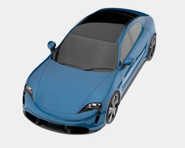 Spor araba arka planda izole edildi. 3d görüntüleme - illüstrasyon