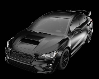 Spor araba arka planda izole edildi. 3d görüntüleme - illüstrasyon