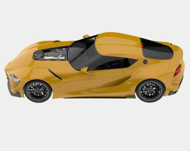 Spor araba arka planda izole edildi. 3d görüntüleme - illüstrasyon