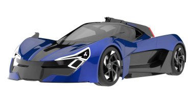 Spor araba arka planda izole edildi. 3d görüntüleme - illüstrasyon