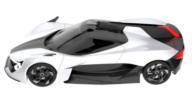 Spor araba arka planda izole edildi. 3d görüntüleme - illüstrasyon