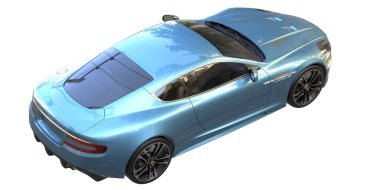 Spor araba arka planda izole edildi. 3d görüntüleme - illüstrasyon