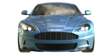 Spor araba arka planda izole edildi. 3d görüntüleme - illüstrasyon