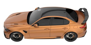 Spor araba arka planda izole edildi. 3d görüntüleme - illüstrasyon