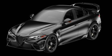 Spor araba arka planda izole edildi. 3d görüntüleme - illüstrasyon