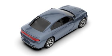 Spor araba arka planda izole edildi. 3d görüntüleme - illüstrasyon