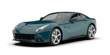 Spor araba arka planda izole edildi. 3d görüntüleme - illüstrasyon