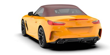 Spor araba arka planda izole edildi. 3d görüntüleme - illüstrasyon