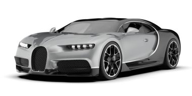 Spor araba arka planda izole edildi. 3d görüntüleme - illüstrasyon