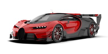 Spor araba arka planda izole edildi. 3d görüntüleme - illüstrasyon