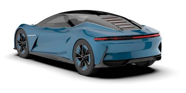 Spor araba arka planda izole edildi. 3d görüntüleme - illüstrasyon