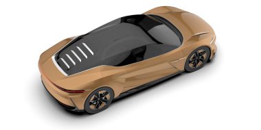 Spor araba arka planda izole edildi. 3d görüntüleme - illüstrasyon