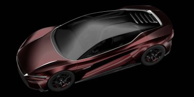 Spor araba arka planda izole edildi. 3d görüntüleme - illüstrasyon